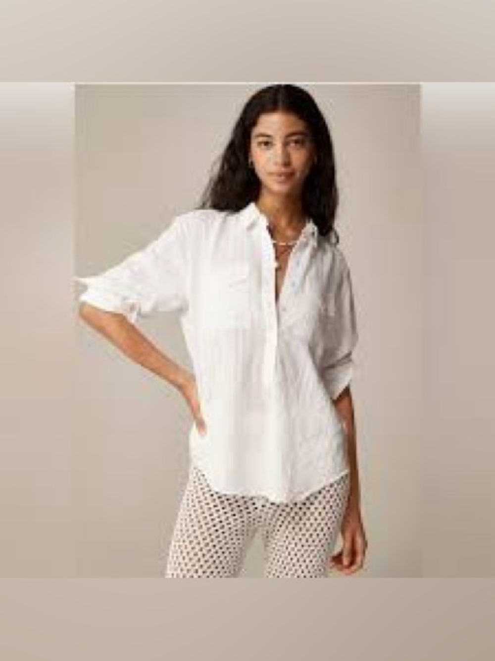MOTHER White Popover Button-Down Shirt 945